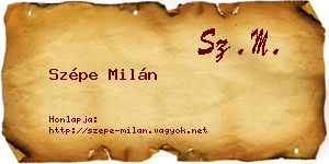 Szépe Milán névjegykártya