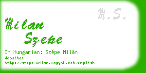 milan szepe business card
